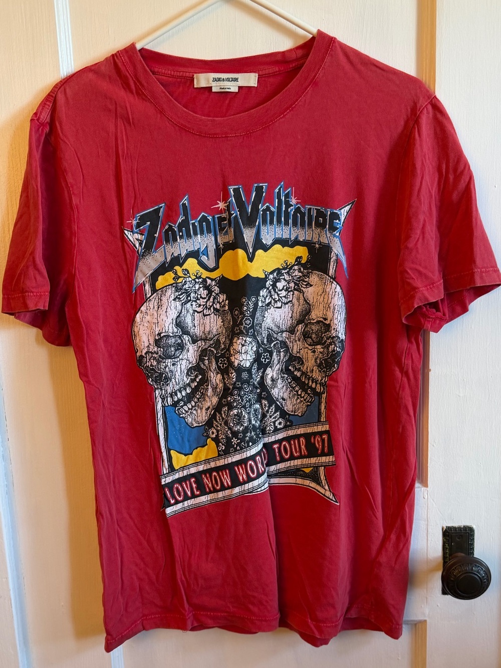 Zadig & Voltaire Red Graphic Skull Tee for Kids